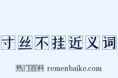 寸丝不挂近义词是什么意思的图片